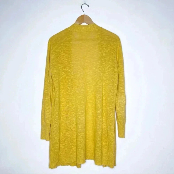 Eileen Fisher Yellow Cotton Linen Cardigan Sweater Size Medium - Picture 7 of 7